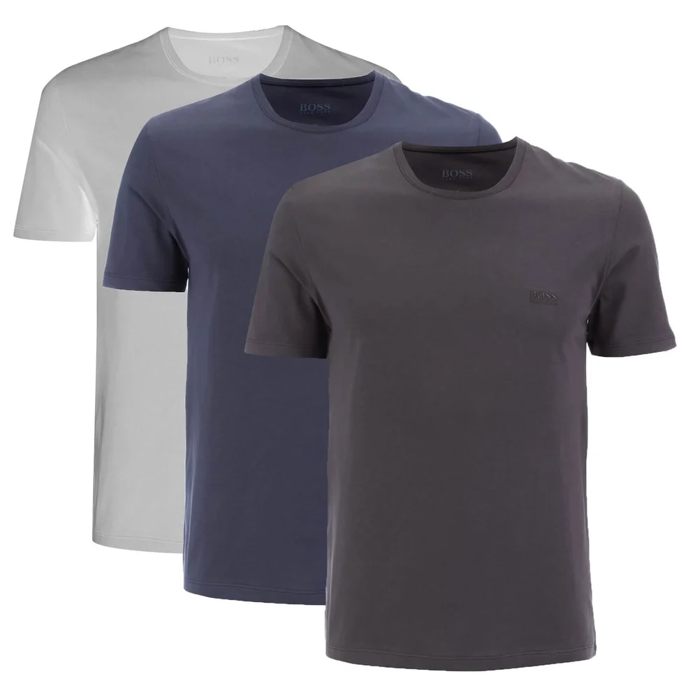 BOSS Hugo Boss Men's 3 Pack T-Shirt - White/Blue/Grey Image 1