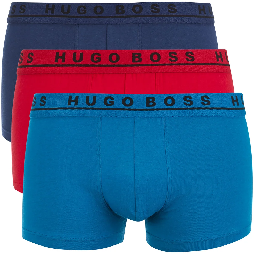 BOSS Hugo Boss Men's 3 Pack Boxers - Red/Purple/Blue Image 1