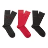 BOSS Hugo Boss Men's 3 Pack Socks - Black/Red - Image 1