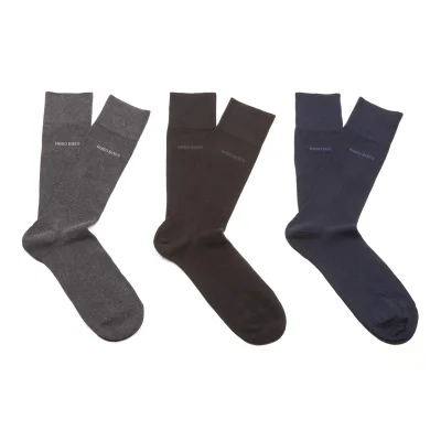 BOSS Hugo Boss Men's 3 Pack Socks - Black/Grey/Navy
