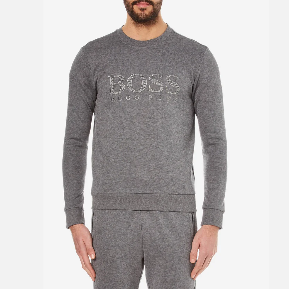 BOSS Green Men's Salbo Logo Sweatshirt - Medium Grey Image 1