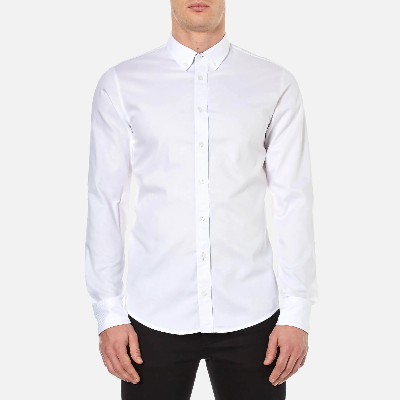 BOSS Orange Men's Edipoe Plain Long Sleeve Shirt - White Image 1