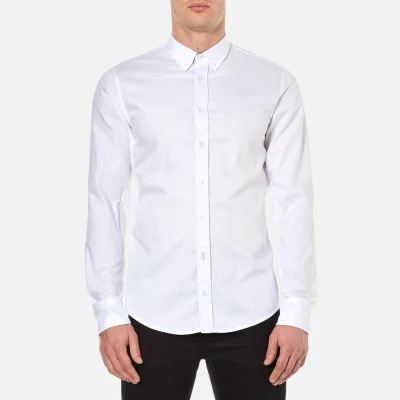 BOSS Orange Men's Edipoe Plain Long Sleeve Shirt - White