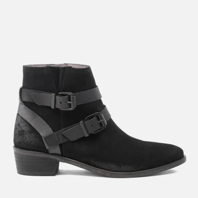 Hudson London Women's Meeya Suede Buckle Heeled Ankle Boots - Black