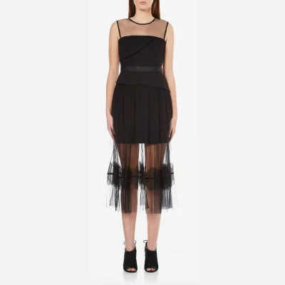 Three Floor Women's Ondine Chiffon and Lace Dress - Black