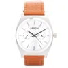 Nixon Time Teller Deluxe Watch - Silver Sunray/Saddle - Image 1