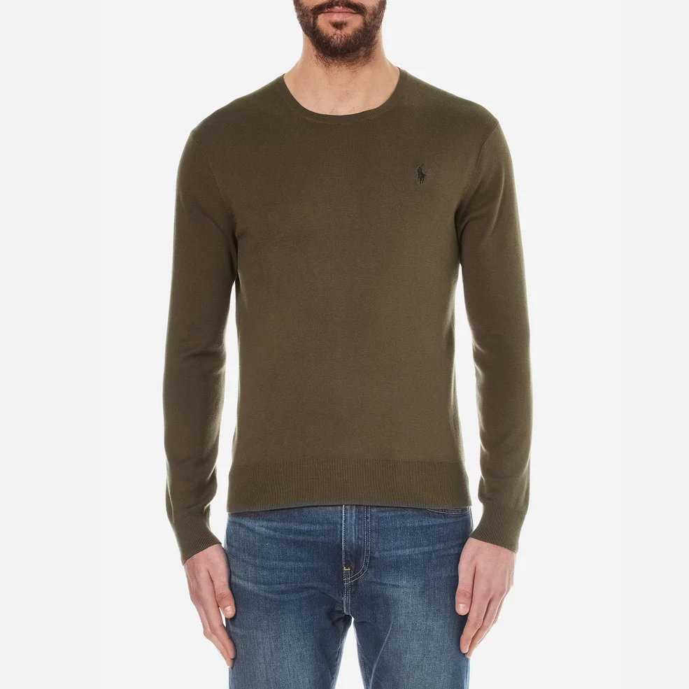 Polo Ralph Lauren Men's Crew Neck Pima Cotton Knitted Jumper - New Olive Image 1
