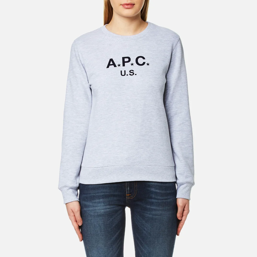 A.P.C. Women's US F Sweatshirt - China Light Grey Image 1
