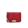 Rebecca Minkoff Women's Chevron Quilted Small Love Cross Body Bag - Deep Red - Image 1