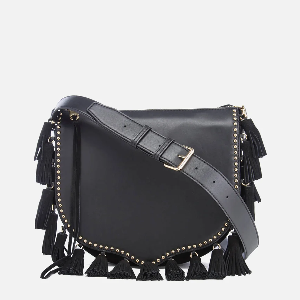 Rebecca Minkoff Women's Large Multi Tassel Saddle Bag - Black Image 1