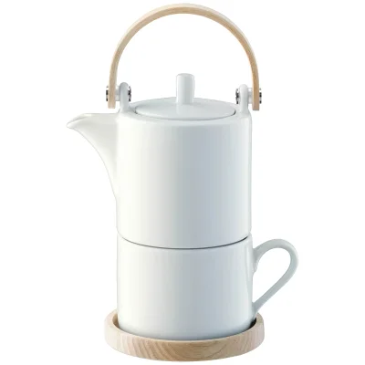 LSA Circle Tea for One & Ash Handle with Saucers - 0.35L