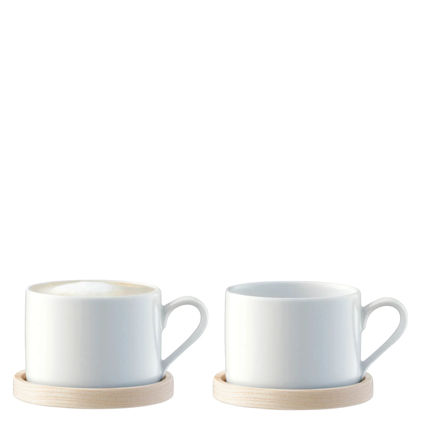 LSA Circle Tea & Coffee Cups with Ash Saucers - 0.25L - Set of 2 Image 1