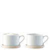 LSA Circle Tea & Coffee Cups with Ash Saucers - 0.25L - Set of 2 - Image 1