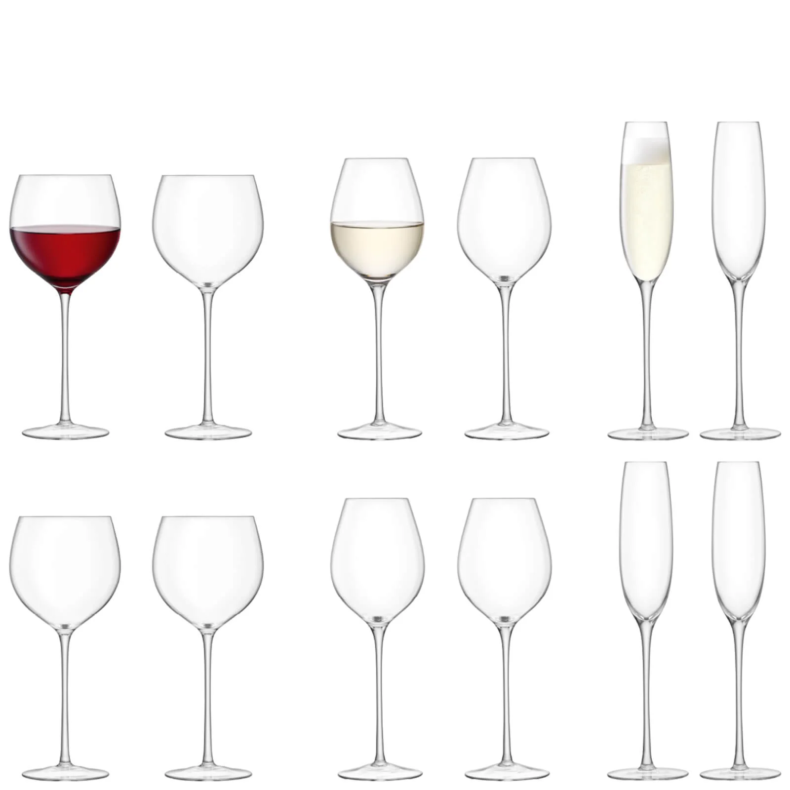 LSA Aura Handmade Wine and Champagne Clear Glass Starter Set Image 1