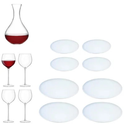 LSA Aura Handmade Wine Glass and Dine Starter Set