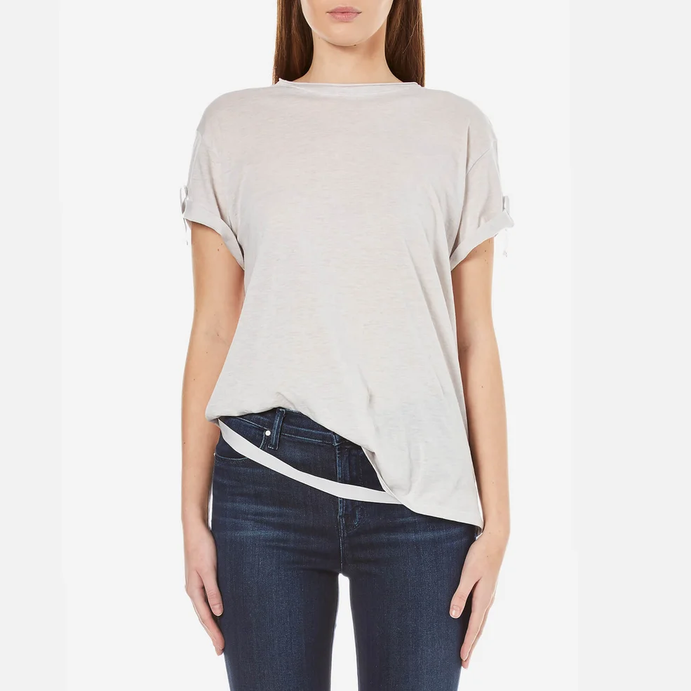 Helmut Lang Women's Hanging Strap Cashmere Jersey T-Shirt - White Melange Image 1