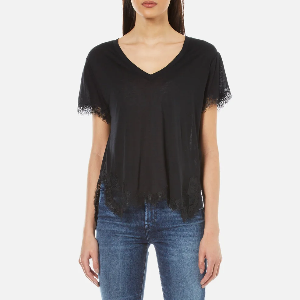 Helmut Lang Women's Lace T-Shirt - Black Image 1