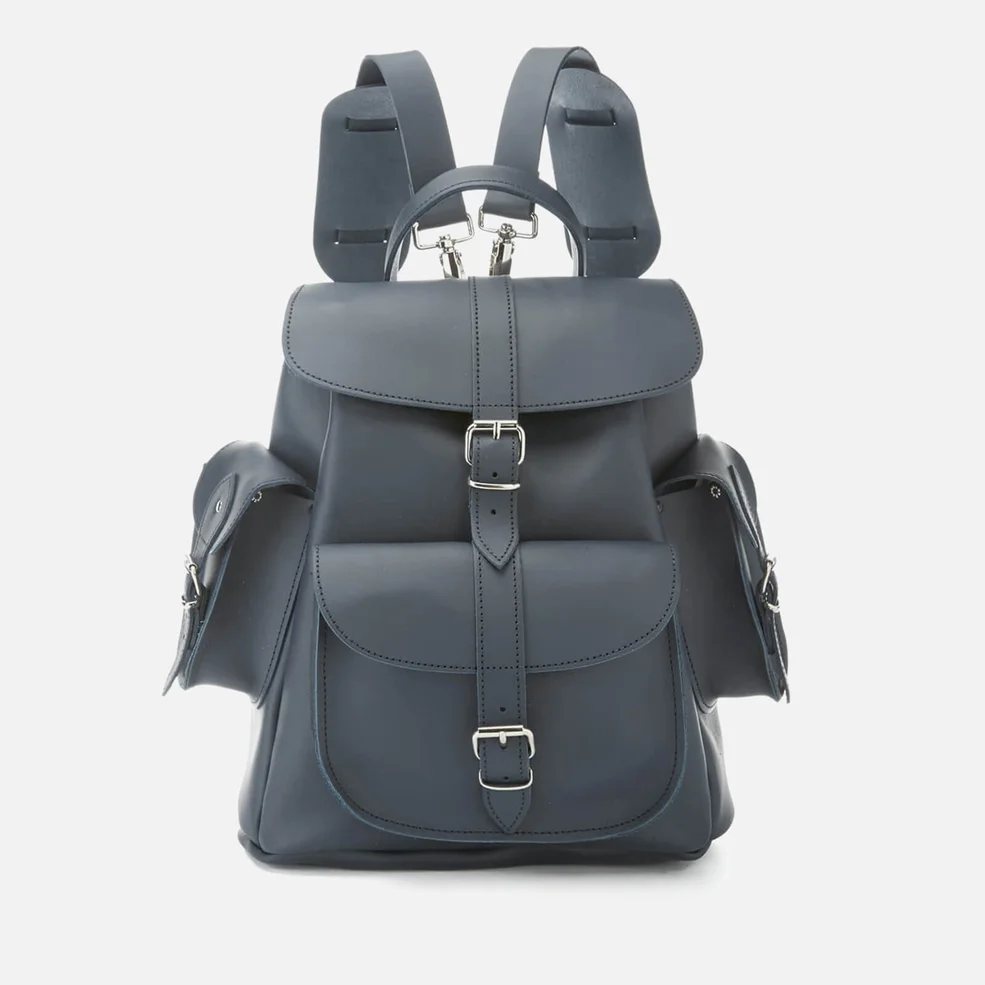 Grafea Women's Midnight Medium Leather Backpack - Blue Image 1