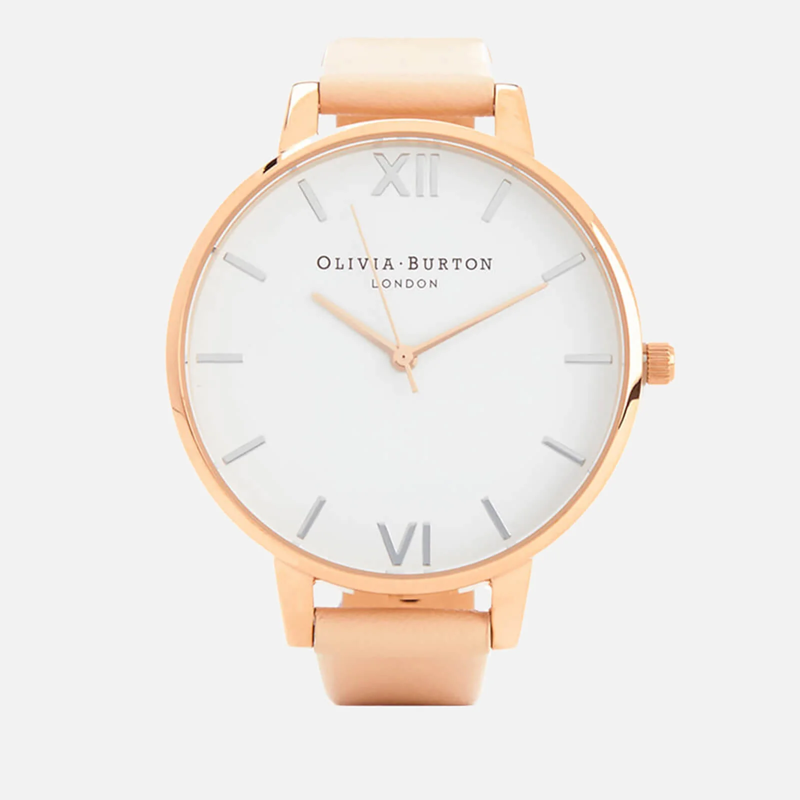 Olivia Burton Women's White Dial Big Dial Watch - Nude Peach and Rose Gold Image 1