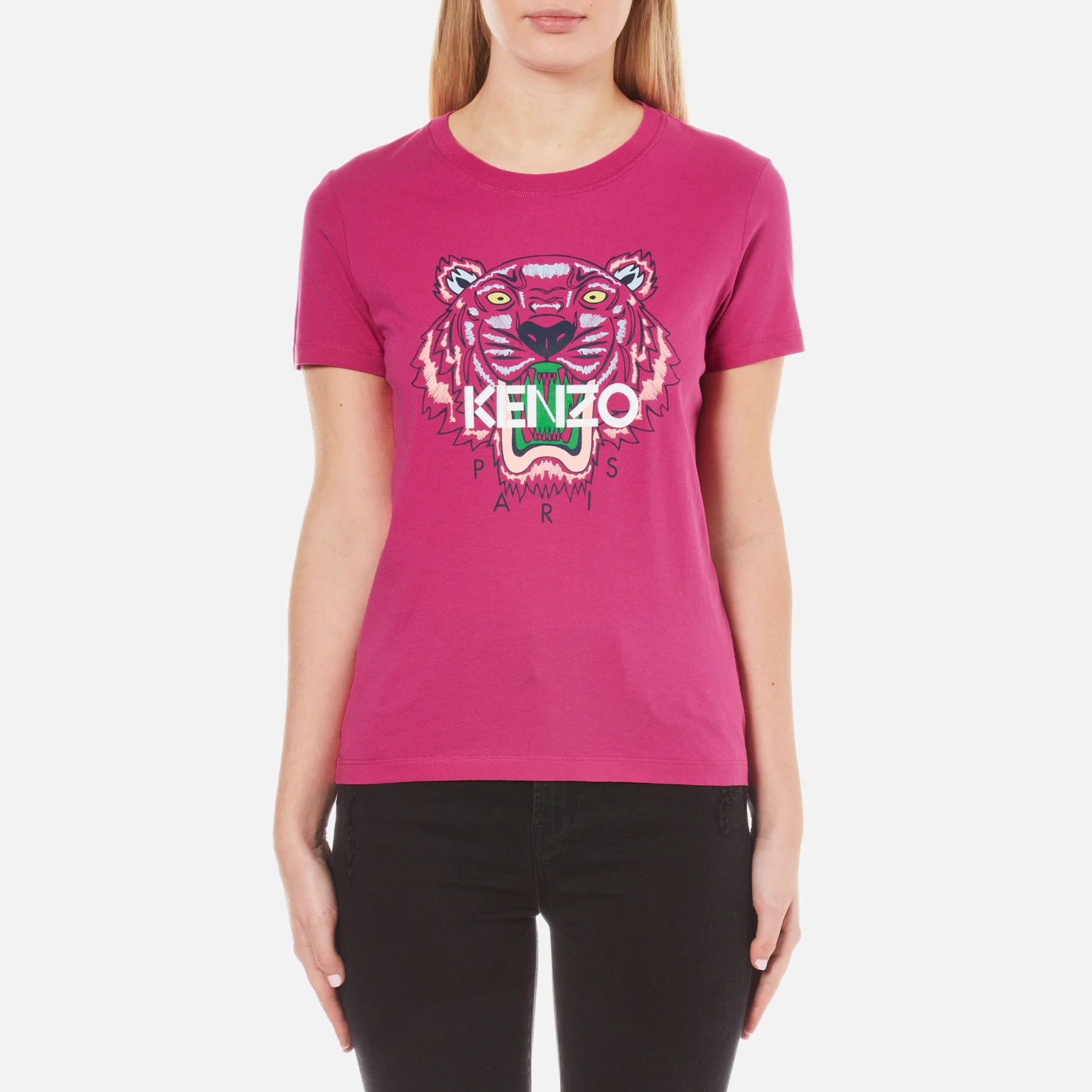 KENZO Women's Printed Tiger On Cotton Single Jersey T-Shirt - Pink Image 1