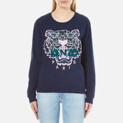 KENZO Women's Post It X Tiger Embroidery On Light Cotton Molleton Sweatshirt - Ink