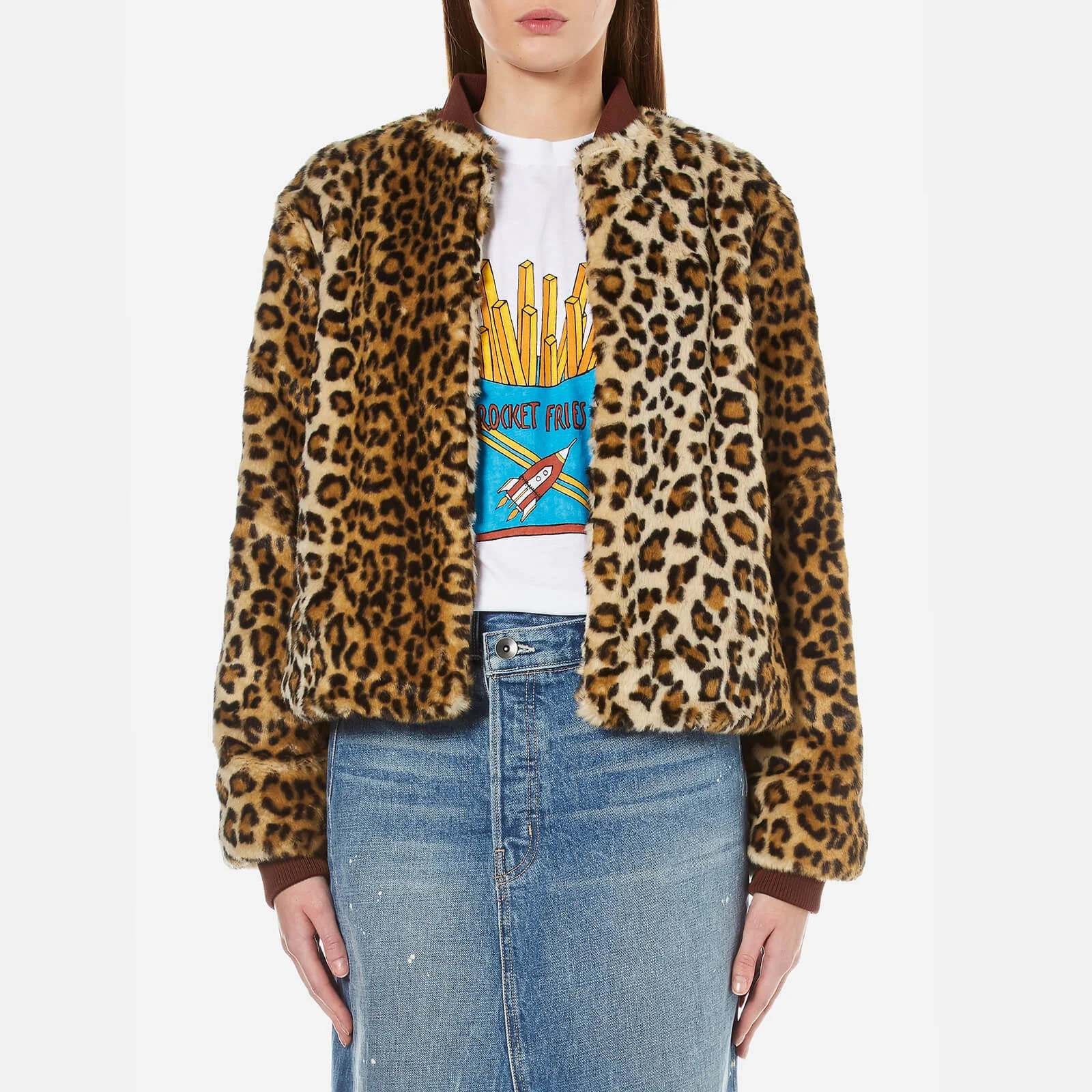Ganni Women's Ferris Faux Fur Jacket - Leopard Image 1