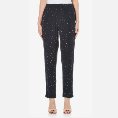Ganni Women's Rosemont Crepe Dotted Trousers - Dotted Eclipse