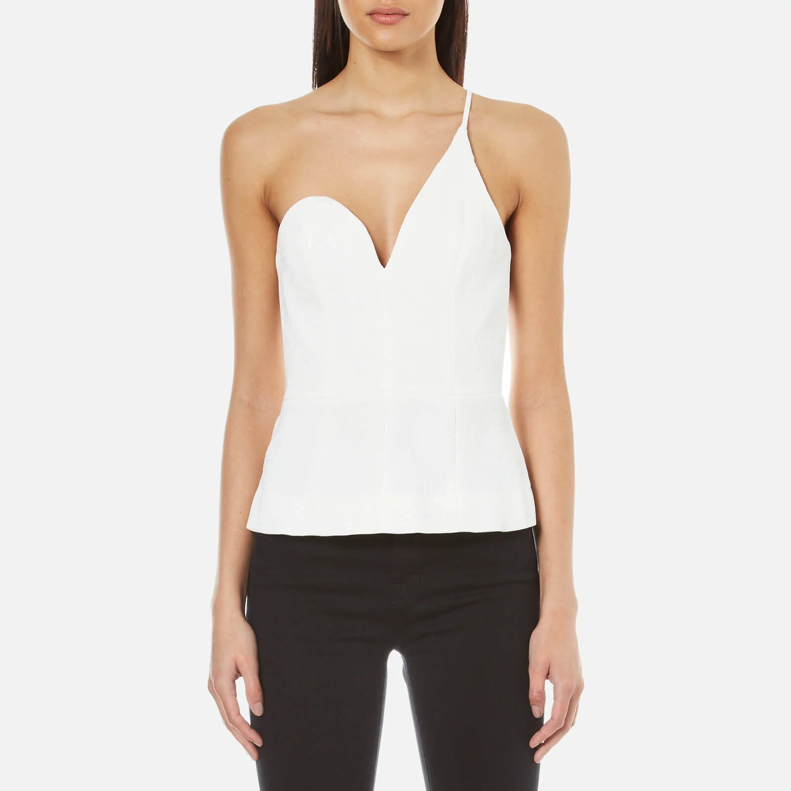 C/MEO COLLECTIVE Women's No Competition One Strap Top - Ivory Image 1