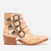 Toga Pulla Women's Buckle Side Leather Heeled Ankle Boots - Beige - Image 1