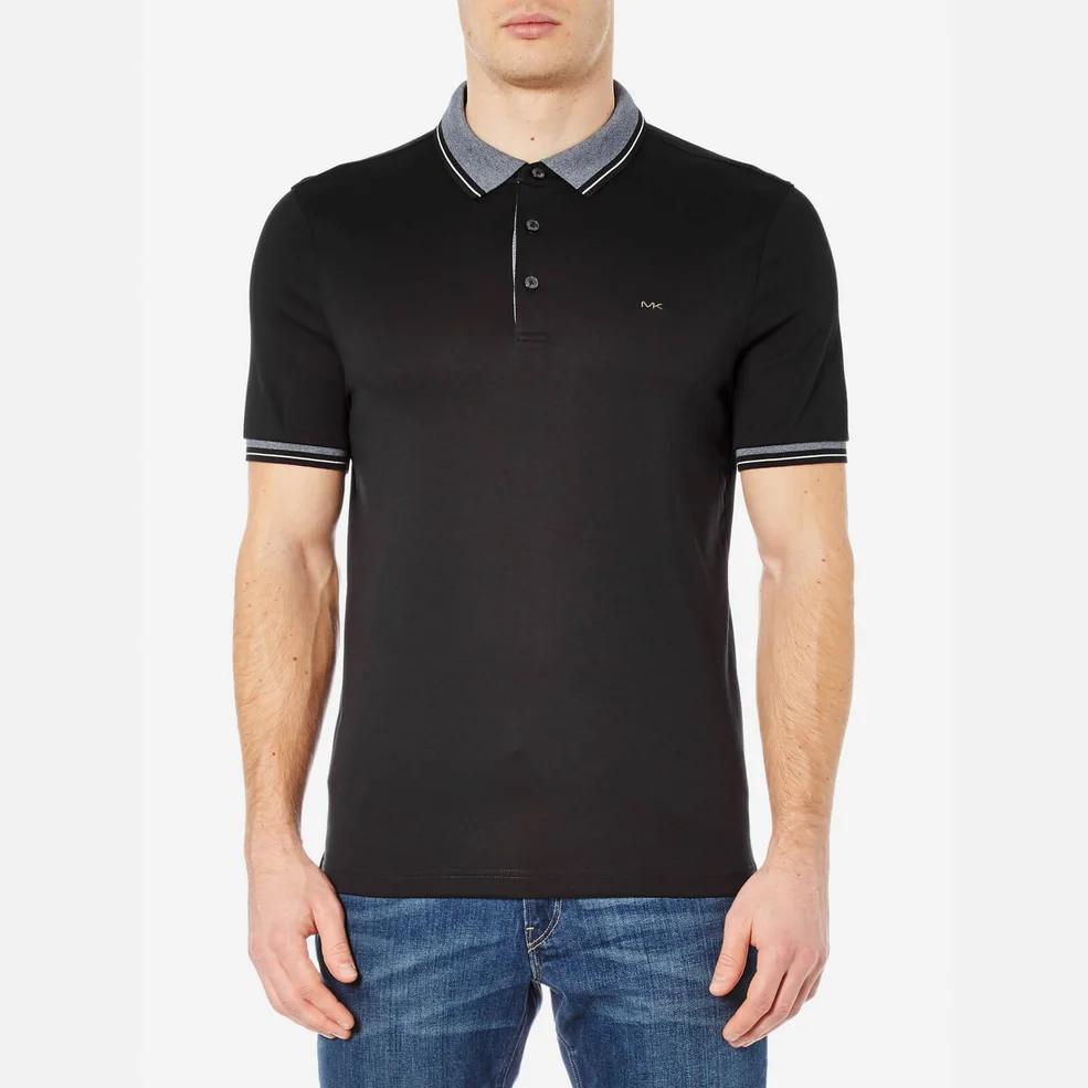 Michael Kors Men's Greenwich Collar Polo Shirt - Black Image 1