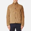 Michael Kors Men's Leather Harrington Jacket - Khaki - Image 1