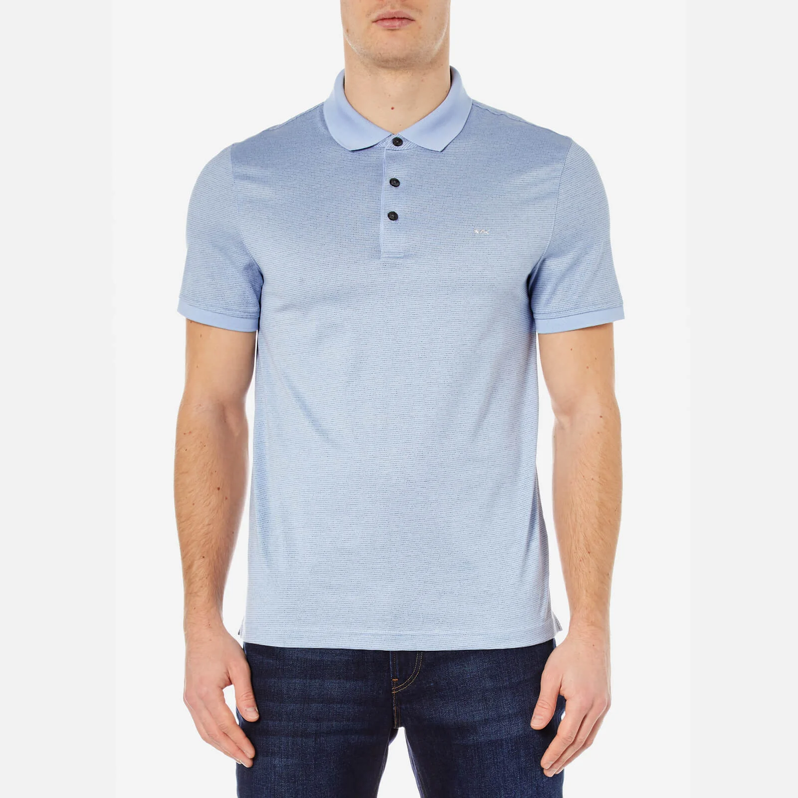 Michael Kors Men's Jacquard Polo Shirt - Steel Blue Image 1