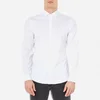 Michael Kors Men's Slim Fit Spread Collar Stretch Nylon Poplin Long Sleeve Shirt - White - Image 1