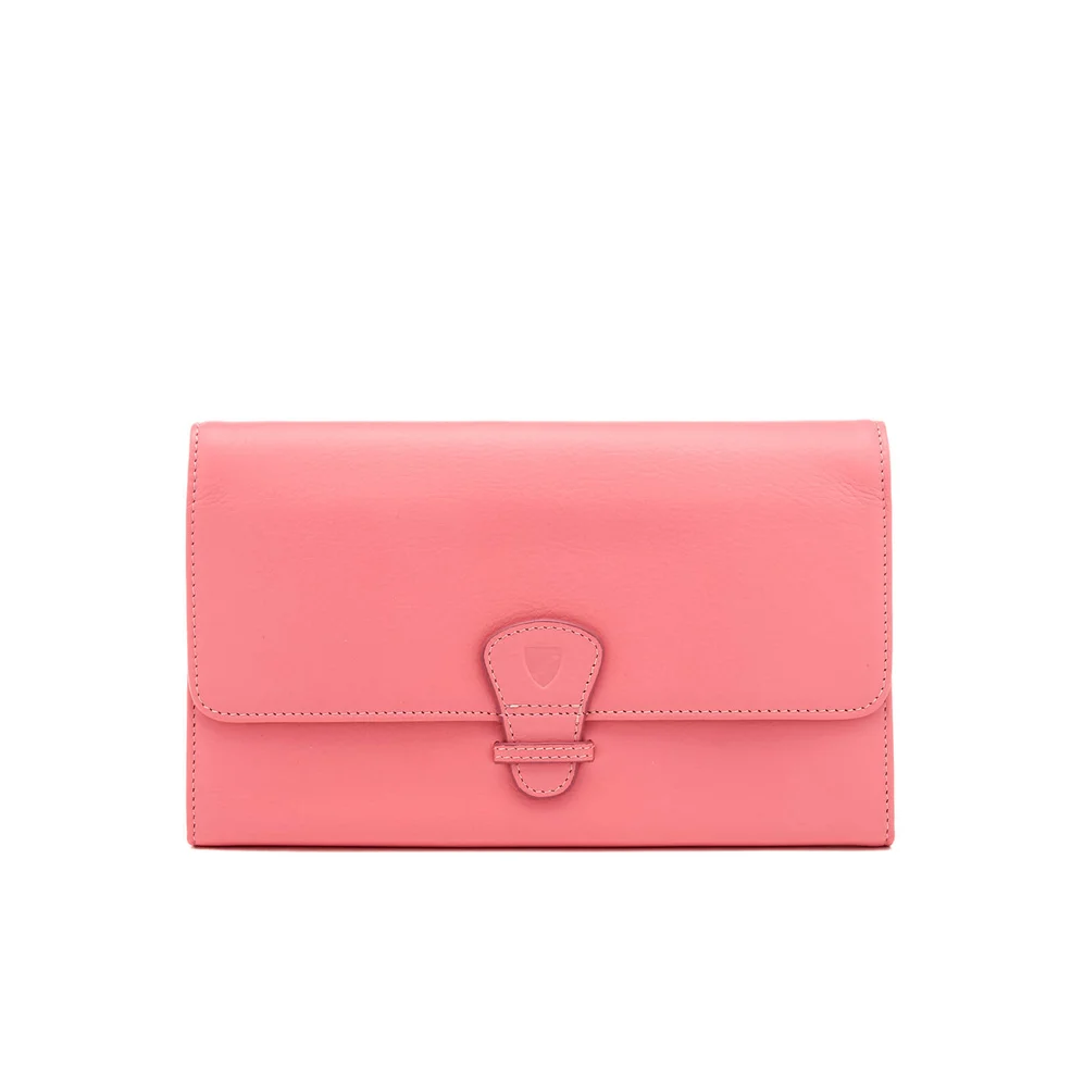 Aspinal of London Women's Classic Travel Smooth Blush Suede Wallet - Pink Image 1