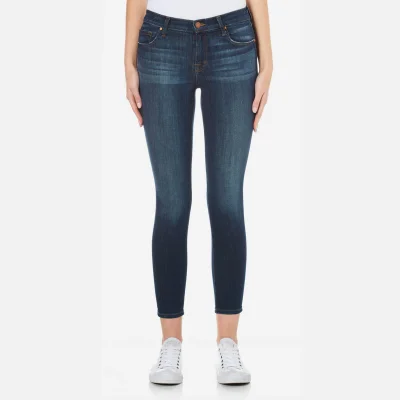 J Brand Women's Mid Rise Cross Hatch Super Stretch Capri Skinny Jeans - Sublime