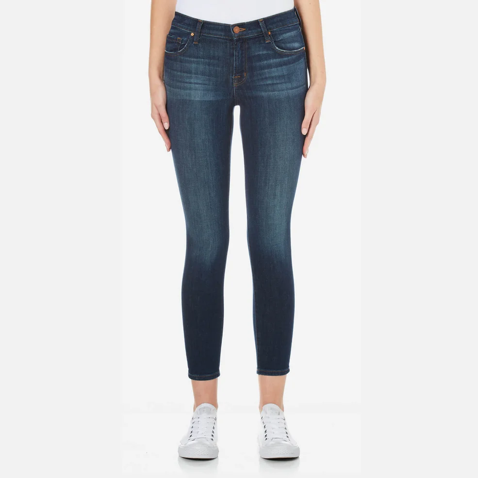 J Brand Women's Mid Rise Cross Hatch Super Stretch Capri Skinny Jeans - Sublime Image 1