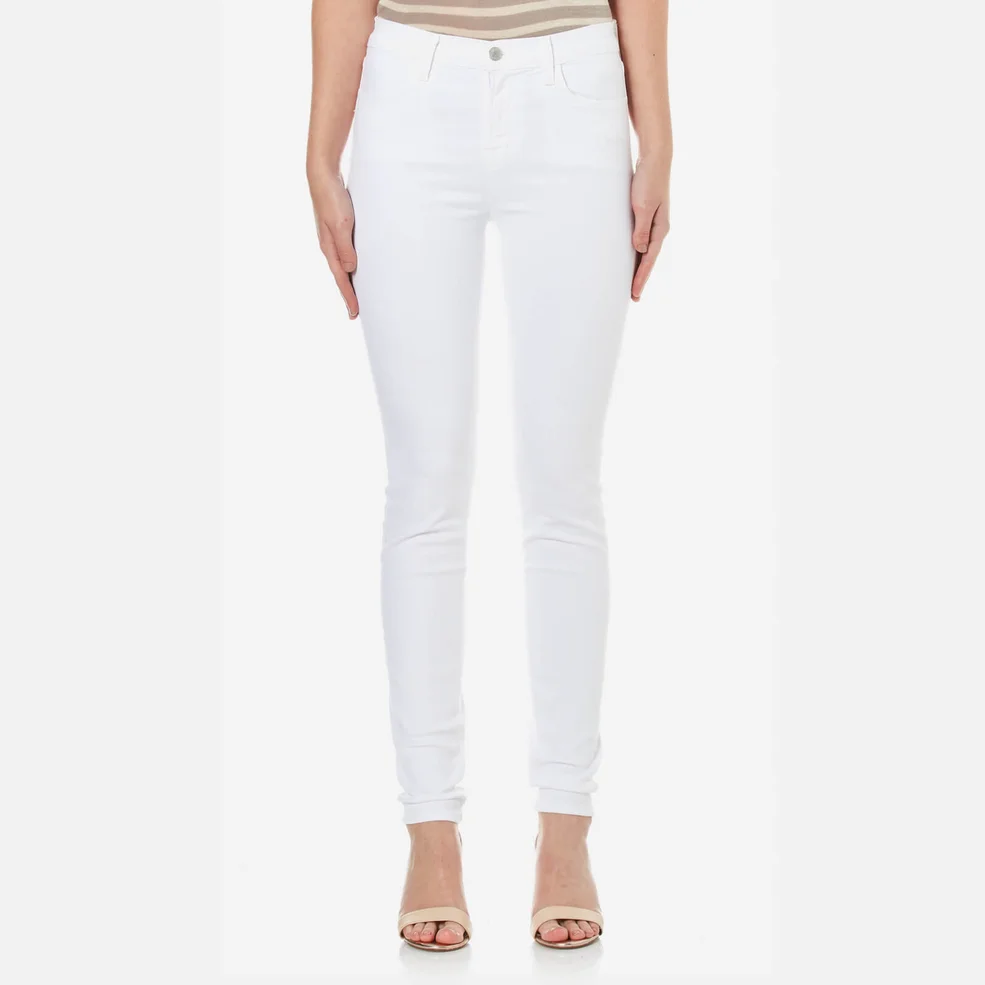 J Brand Women's Maria High Rise Skinny Jeans - White Image 1