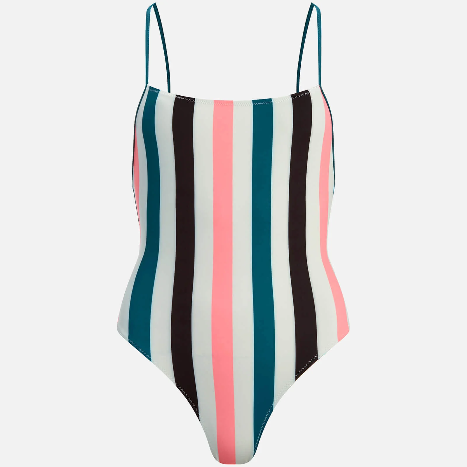 Solid & Striped Women's The Chelsea Swimsuit - Black Jade/Coral Stripe Image 1
