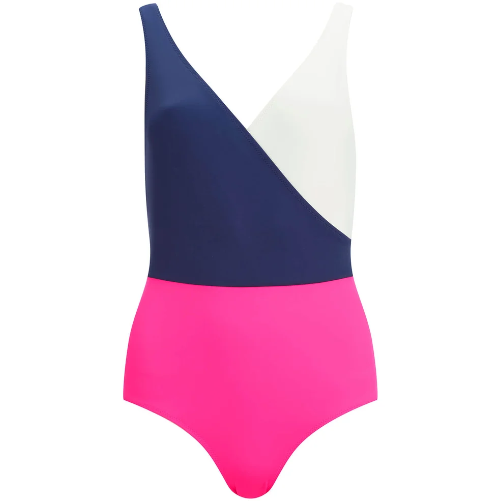 Solid & Striped Women's The Ballerina Swimsuit - Navy/Cream/Pink Image 1