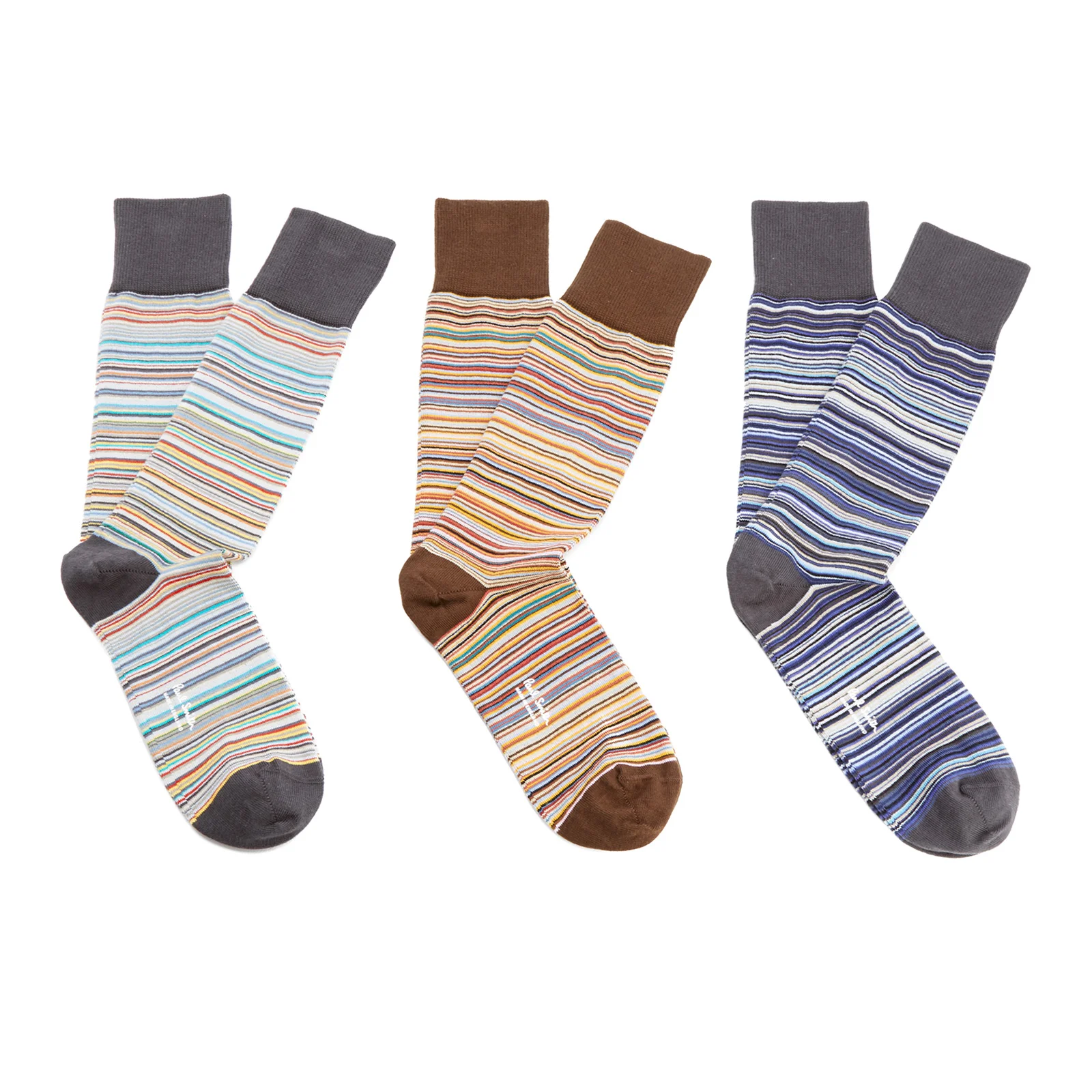 Paul Smith Men's 3 Pack Multi Stripe Socks - Multi Image 1