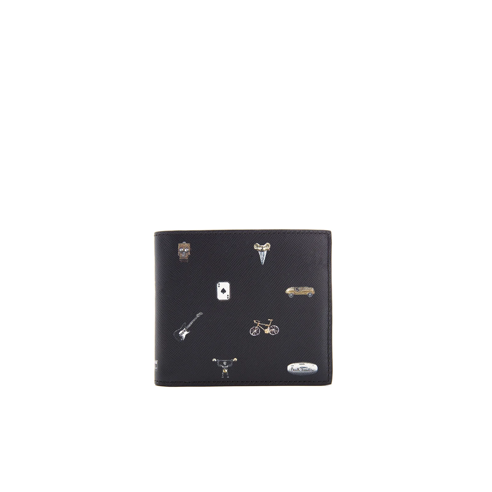 Paul Smith Men's Cufflink Print Leather Billfold Wallet - Black Image 1