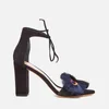 Loeffler Randall Women's Virginia Floral Embroidered Suede Two Part Sandals - Black Floral - Image 1