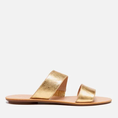 Loeffler Randall Women's Clem Double Strap Flat Sandals - Gold