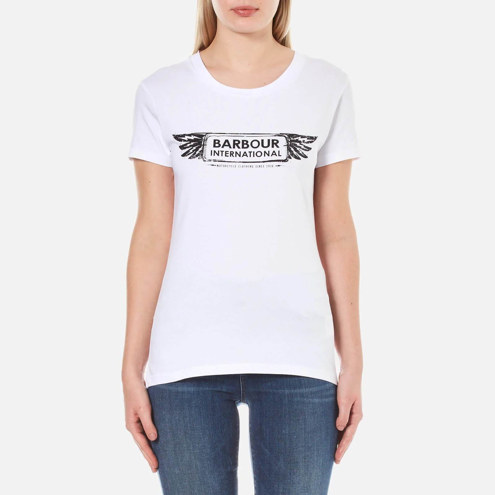 Barbour International Women's Cable T-Shirt - White Image 1
