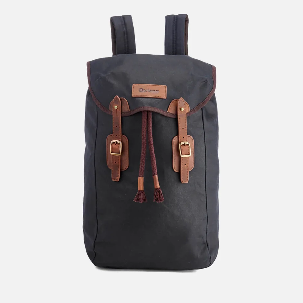 Barbour Men's Wax Leather Backpack - Navy Image 1