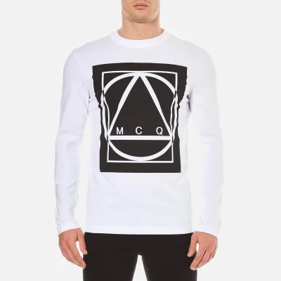 McQ Alexander McQueen Men's Large Logo Long Sleeve T-Shirt - Optic