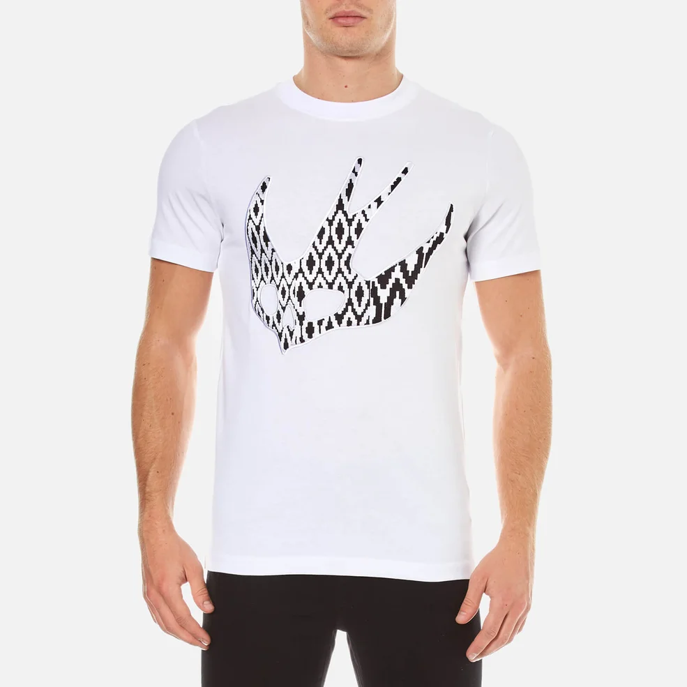 McQ Alexander McQueen Men's Swallow Logo Crew T-Shirt - Optic Image 1