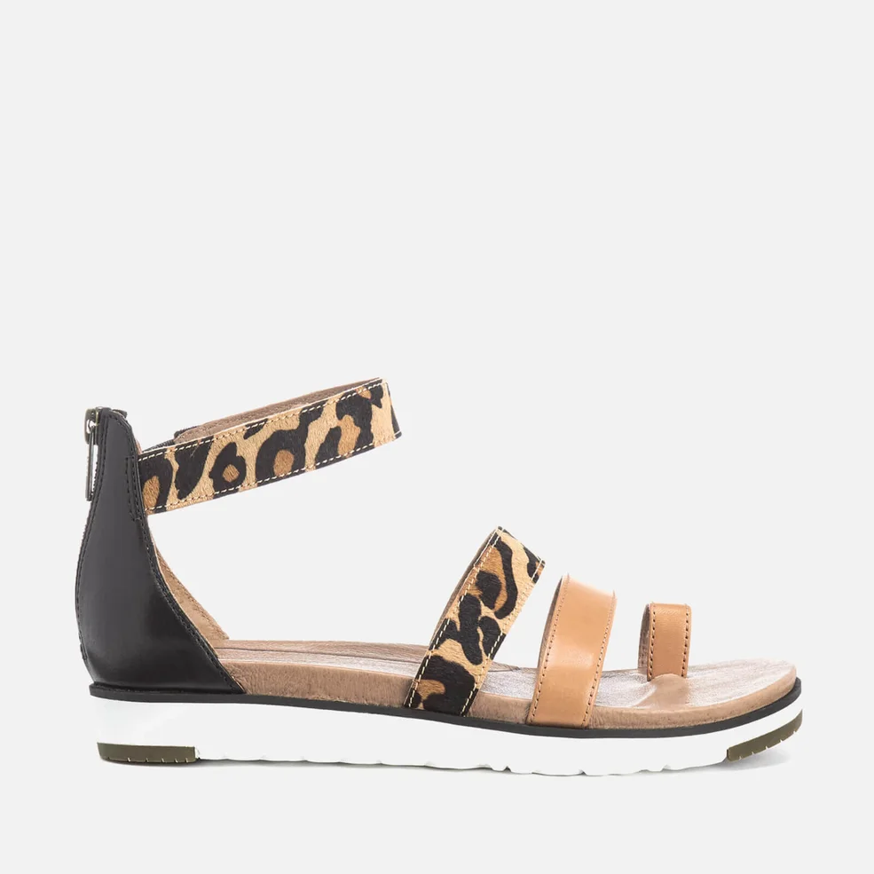 UGG Women's Mina Leopard Leather Gladiator Sandals - Chestnut Leopard Image 1