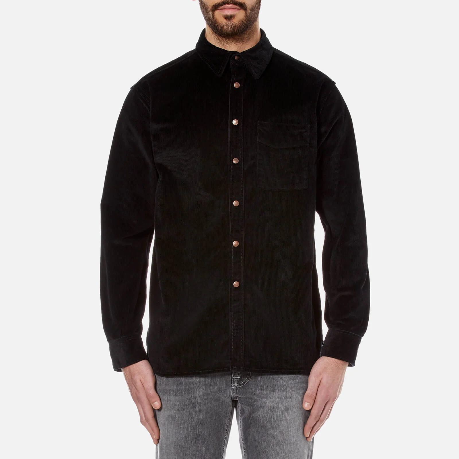Nudie Jeans Men's Calle Cord Shirt - Black Image 1
