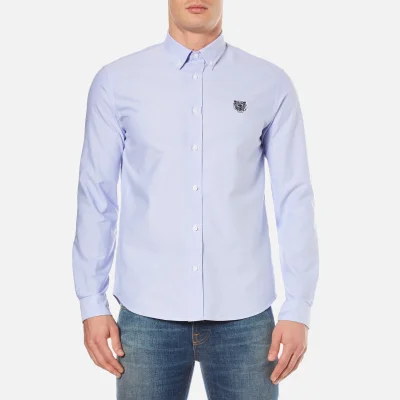 KENZO Men's Casual Fit Oxford Tiger Shirt - Sky Blue